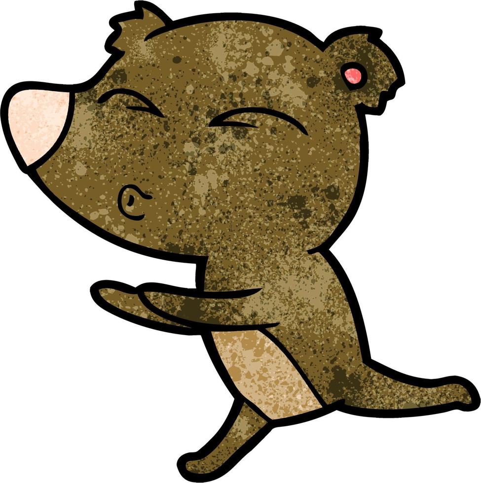 cartoon running bear vector