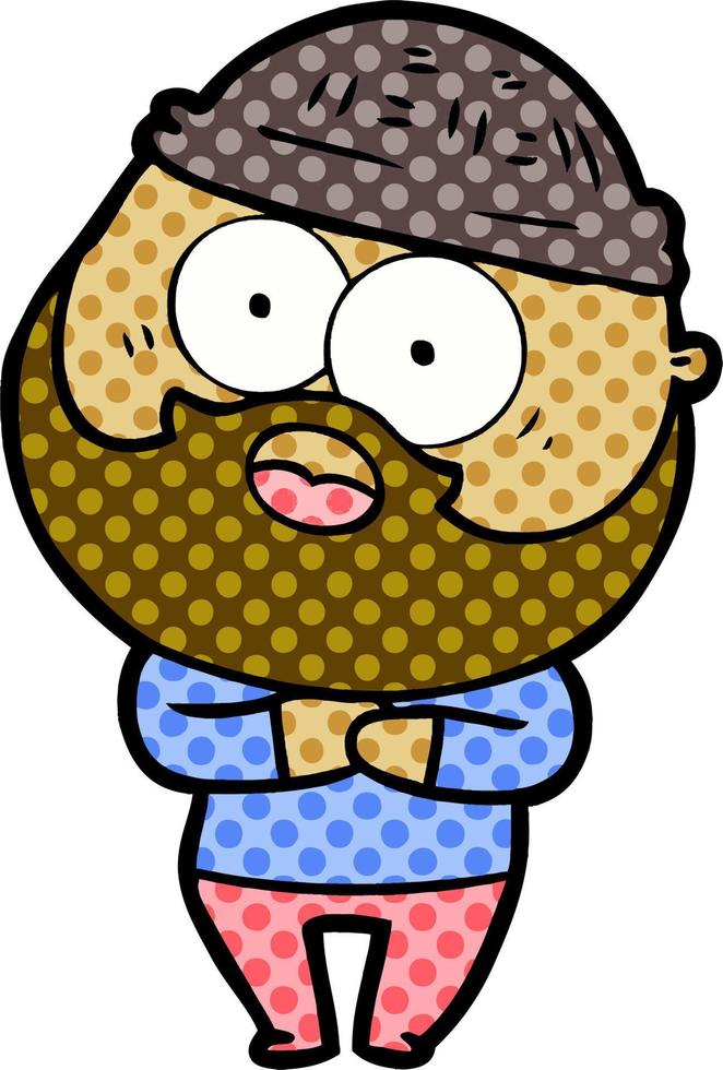 cartoon bearded man vector