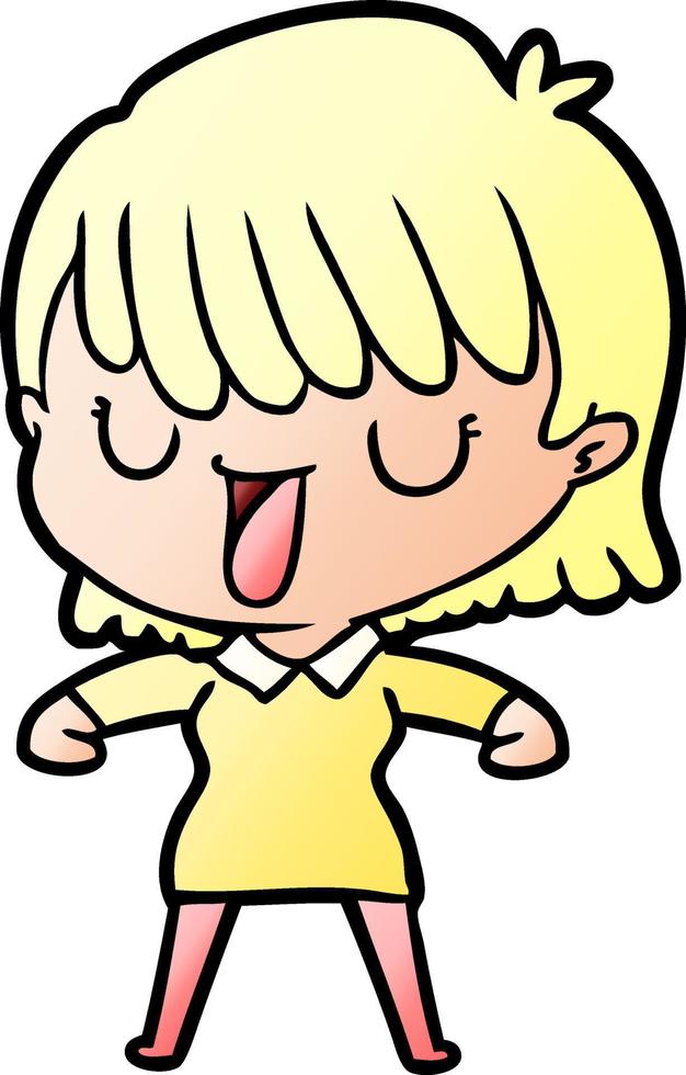 cartoon doodle character woman vector
