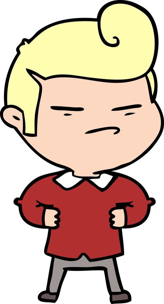 cartoon cool guy with fashion hair cut vector