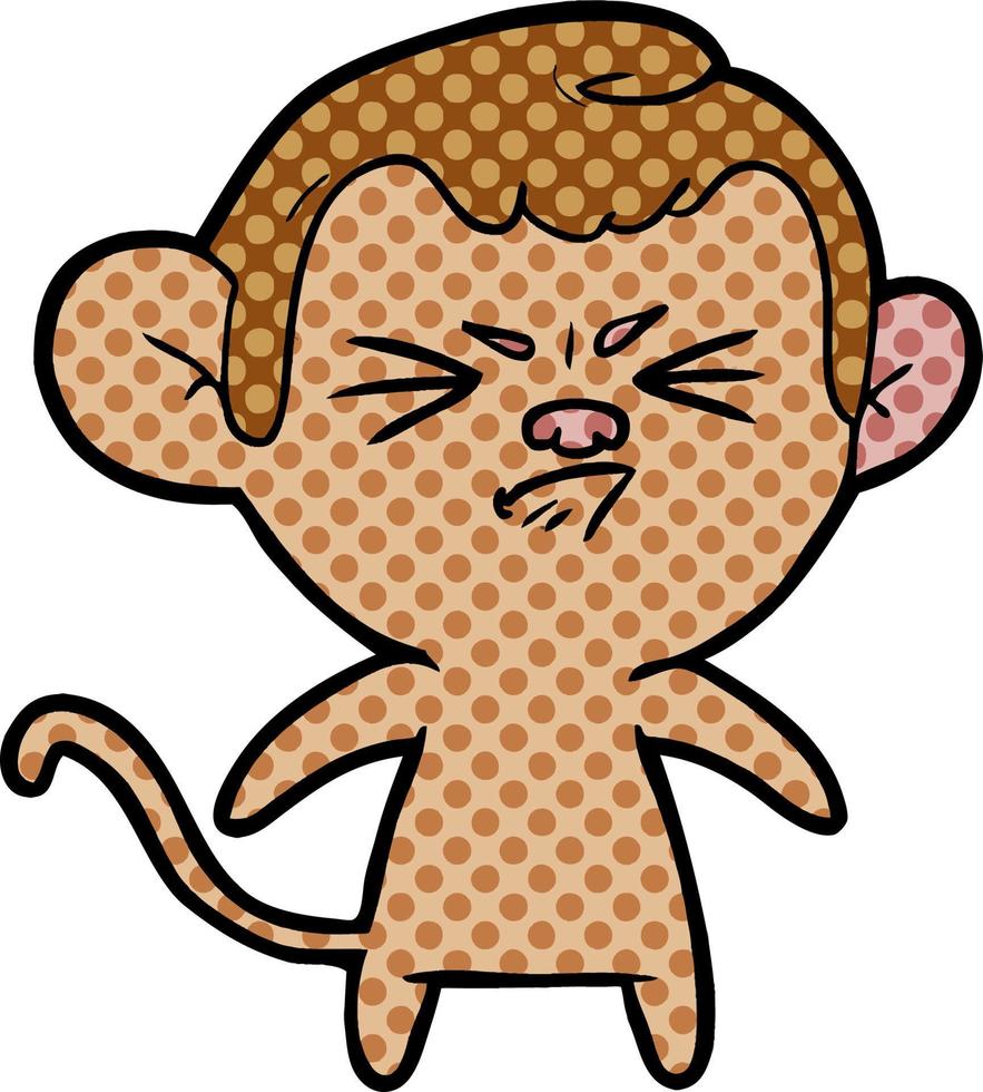 cartoon angry monkey vector