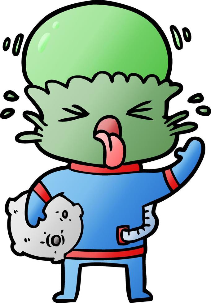 weird cartoon alien vector