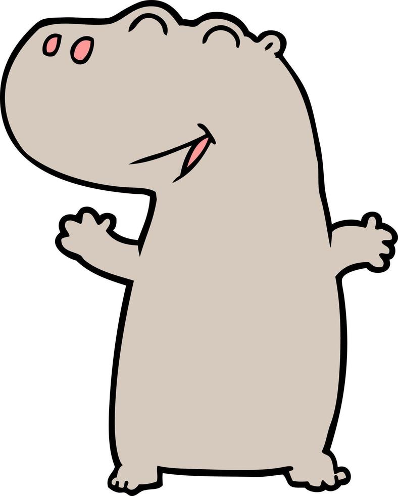 Vector cartoon hippopotamus