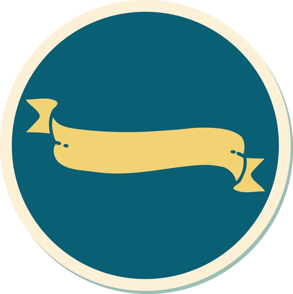 tattoo style sticker of a banner vector
