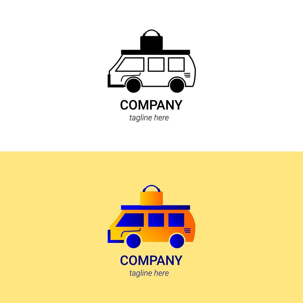 vector de logotipo de viaje en autobús