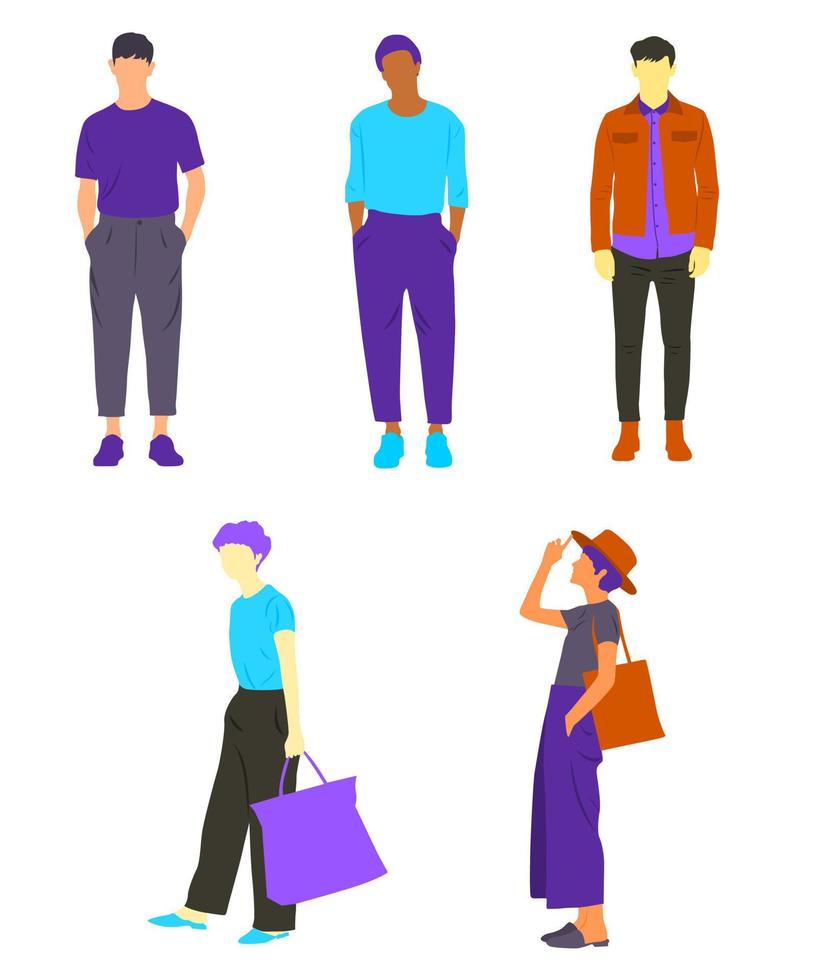Set of female and male style vector illustration