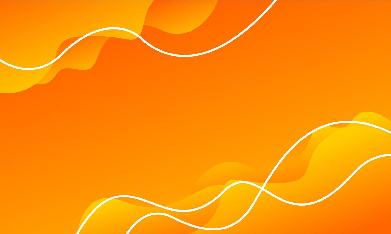 Wave orange gradient background with white line vector
