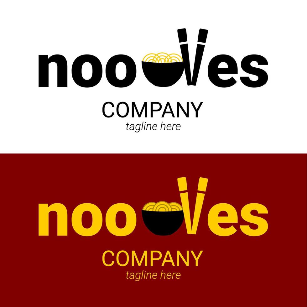 concepto de combinación de logotipo de fideos vector