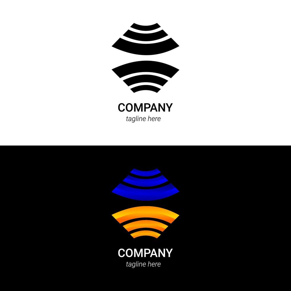Connection logo abstract gradient logo vector