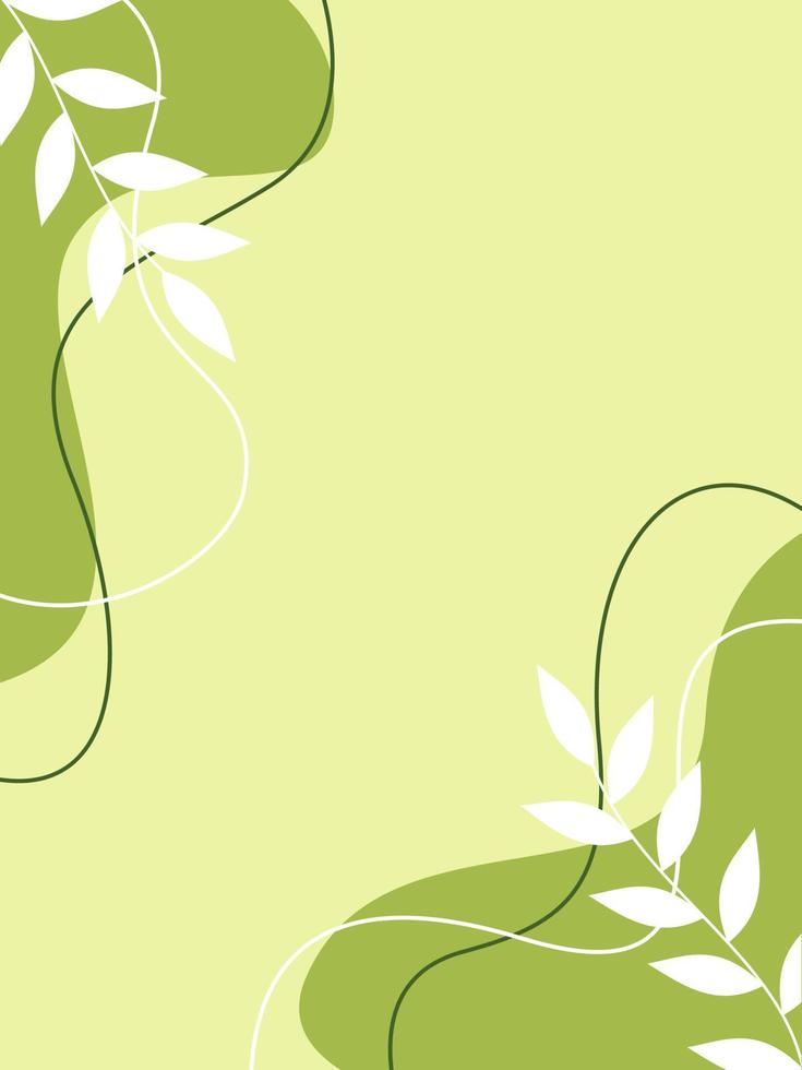 Flat green leaves background vector
