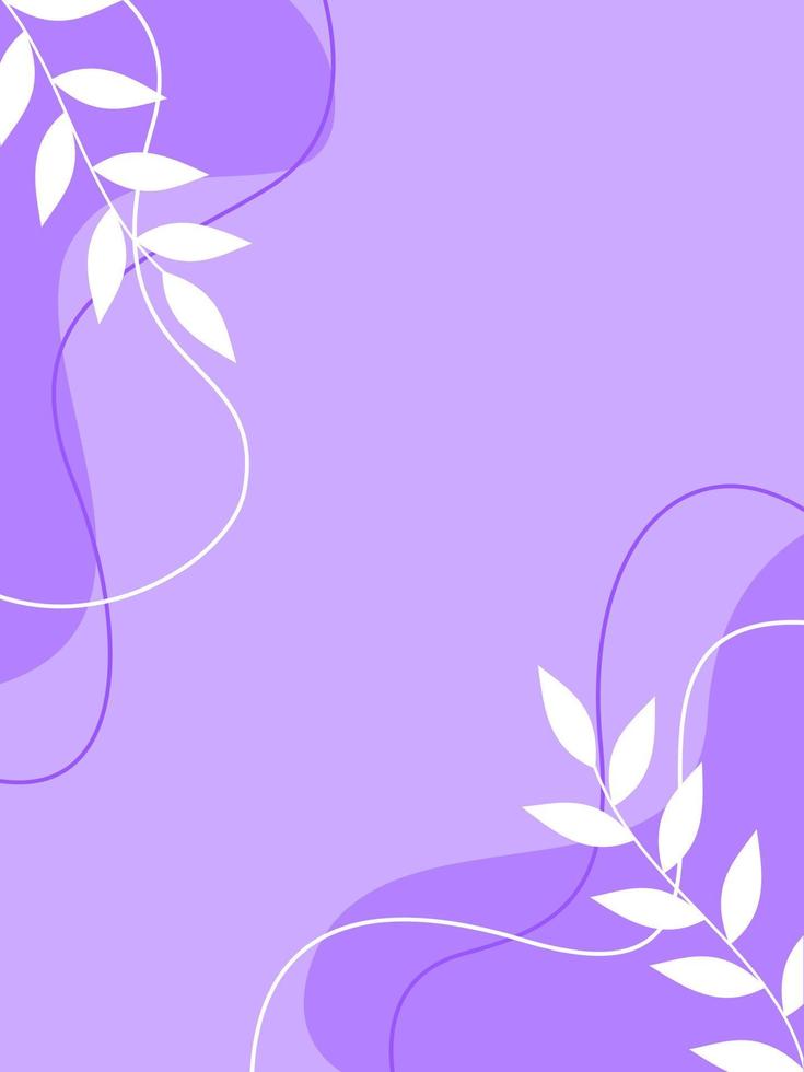 Flat purple leaves background vector