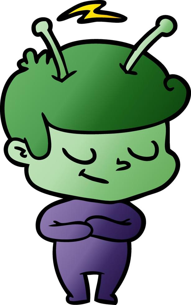 friendly cartoon spaceman vector