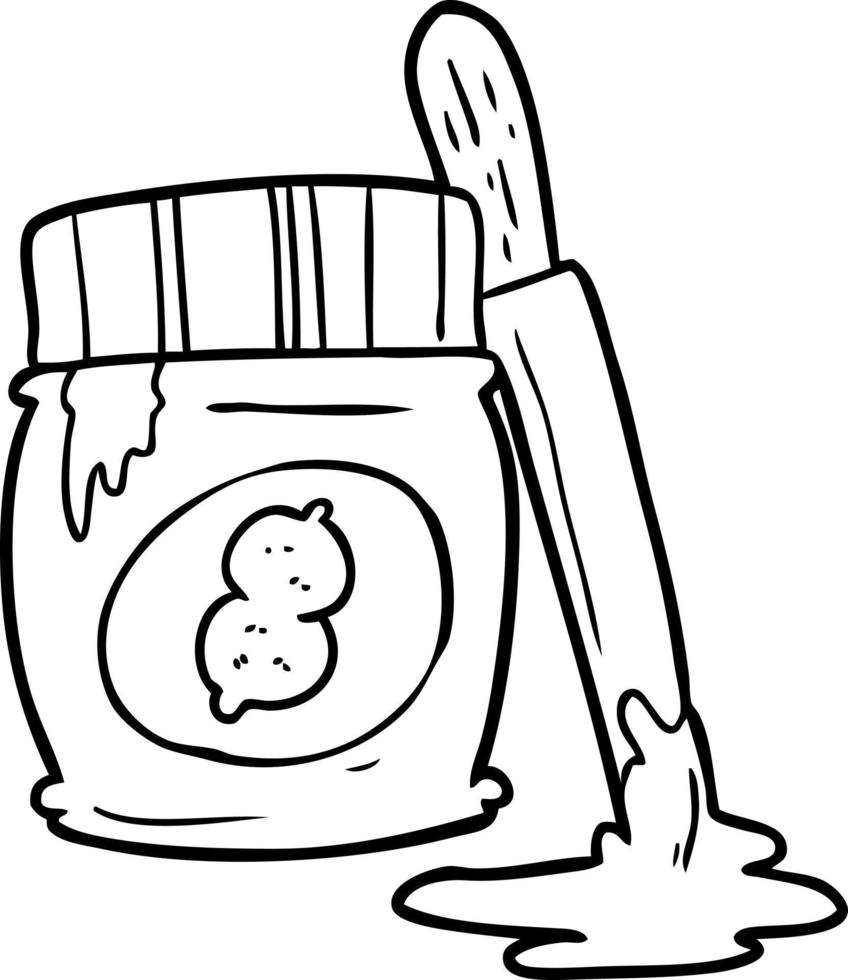 line drawing of a jar of peanut butter vector