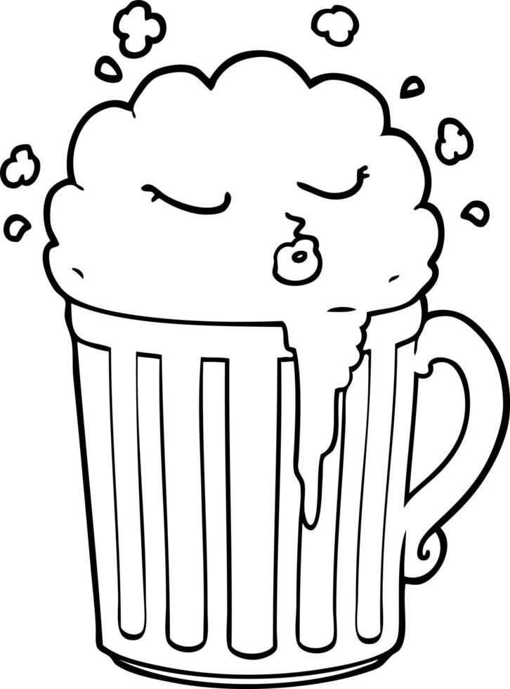 cartoon mug of beer vector