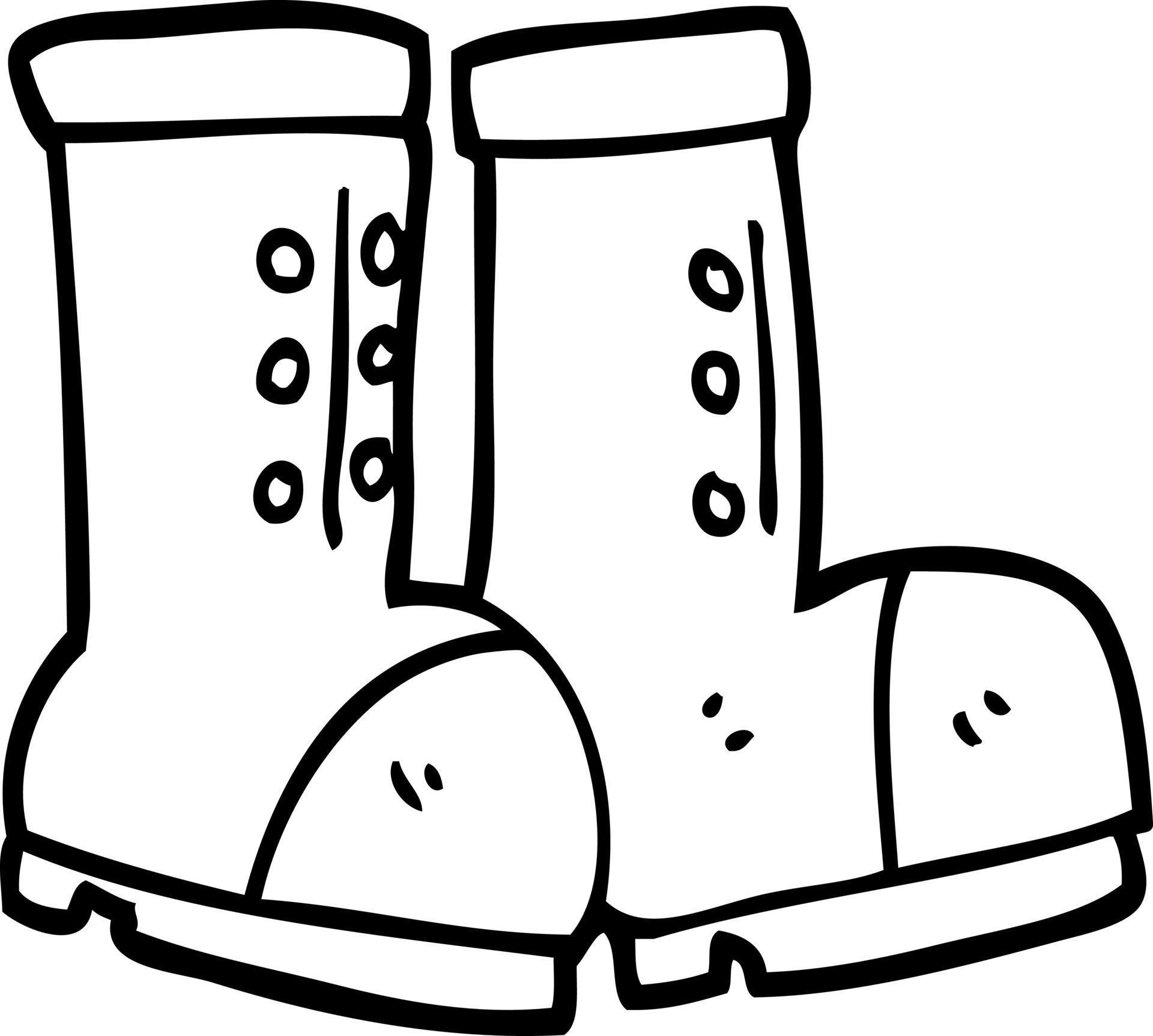 black and white cartoon work boots 12411842 Vector Art at Vecteezy