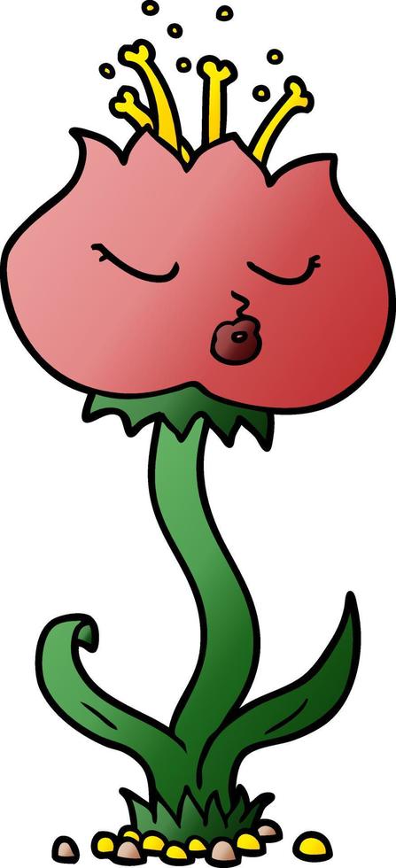 cute cartoon flower vector