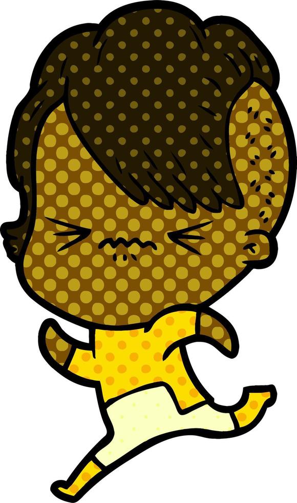 cartoon annoyed hipster girl vector