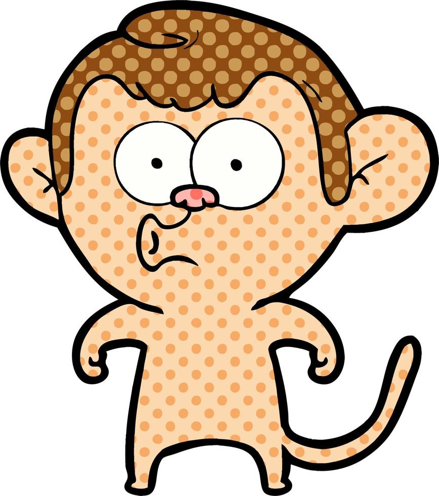 cartoon hooting monkey vector