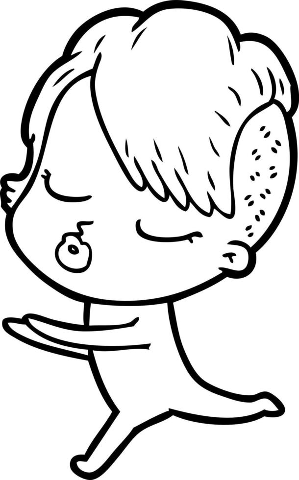 cartoon pretty hipster girl vector