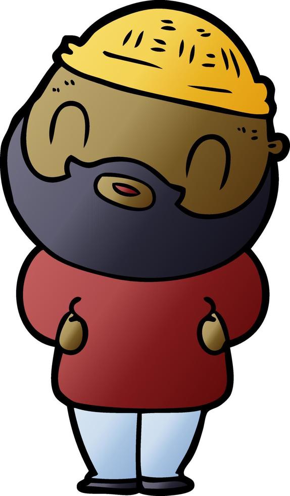 cartoon bearded man vector