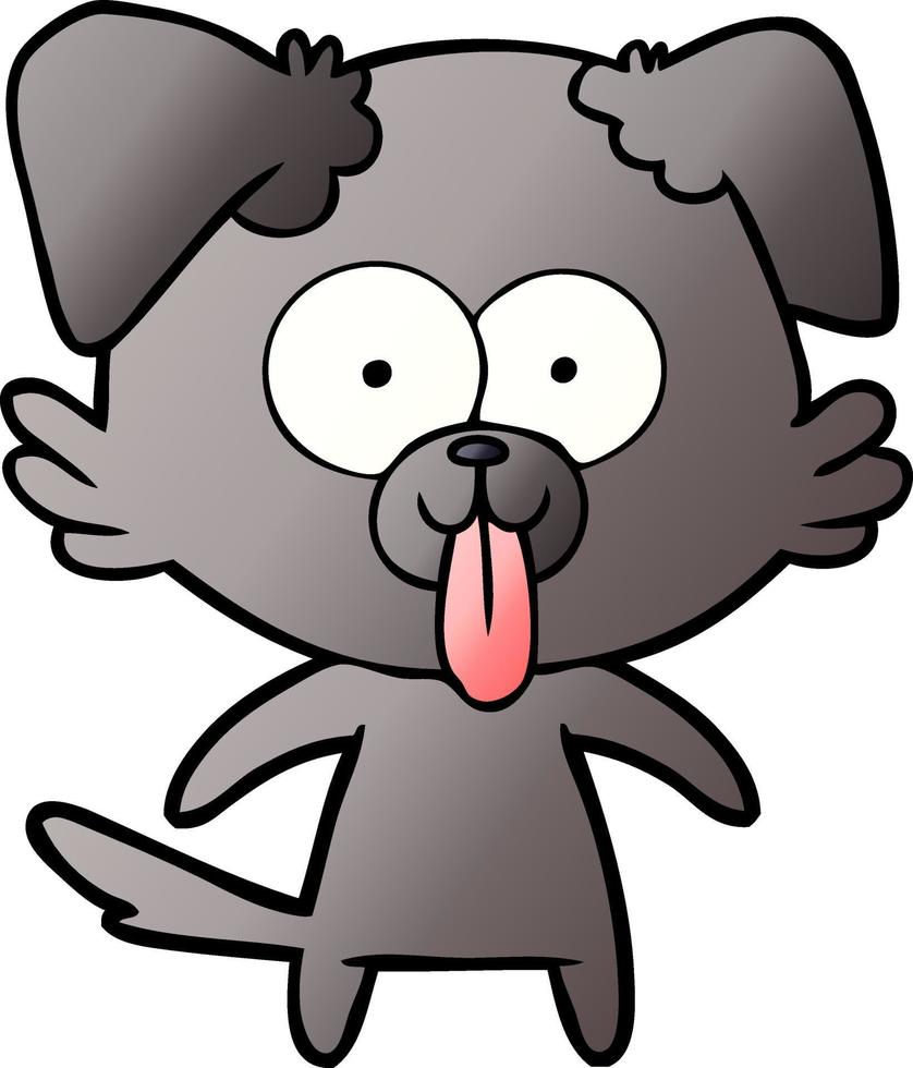 cartoon dog with tongue sticking out vector