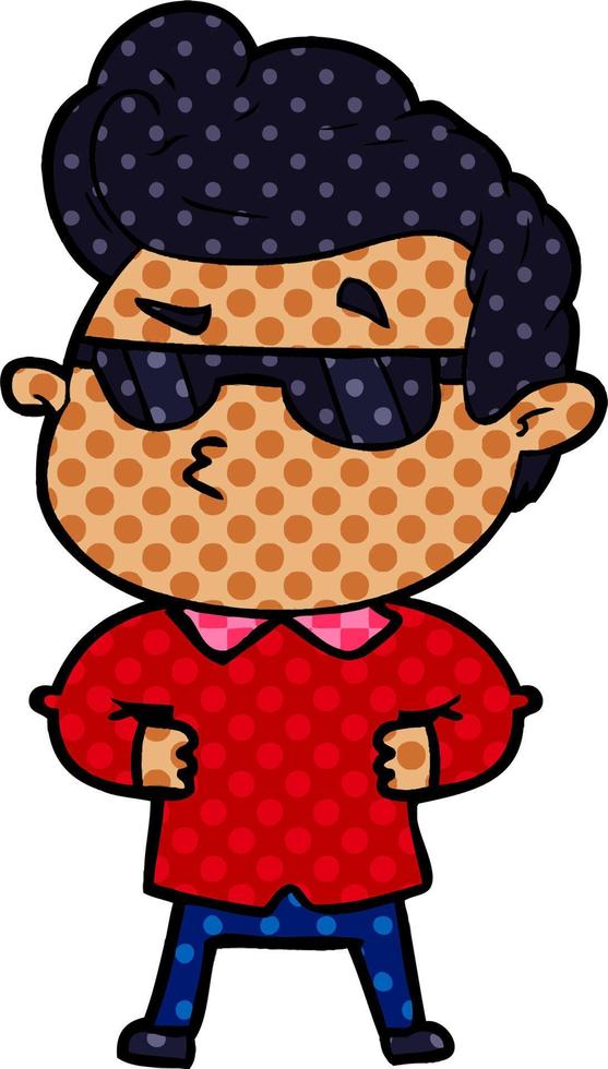 cartoon cool guy vector