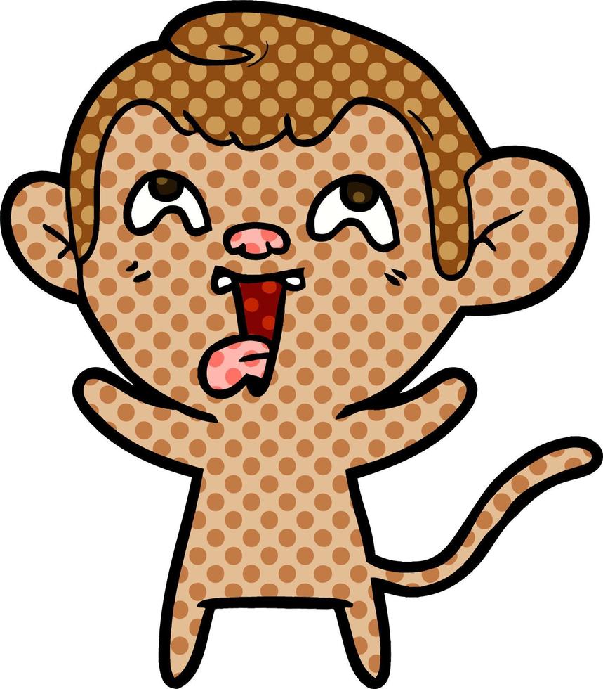 crazy cartoon monkey vector