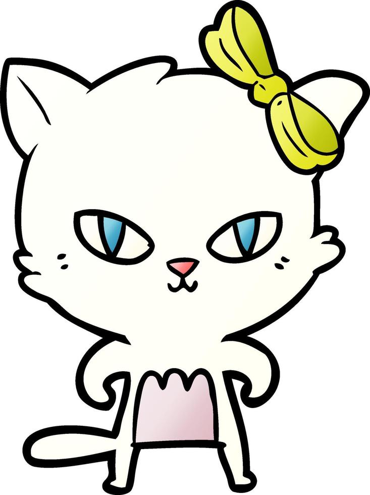 lindo gato de dibujos animados vector