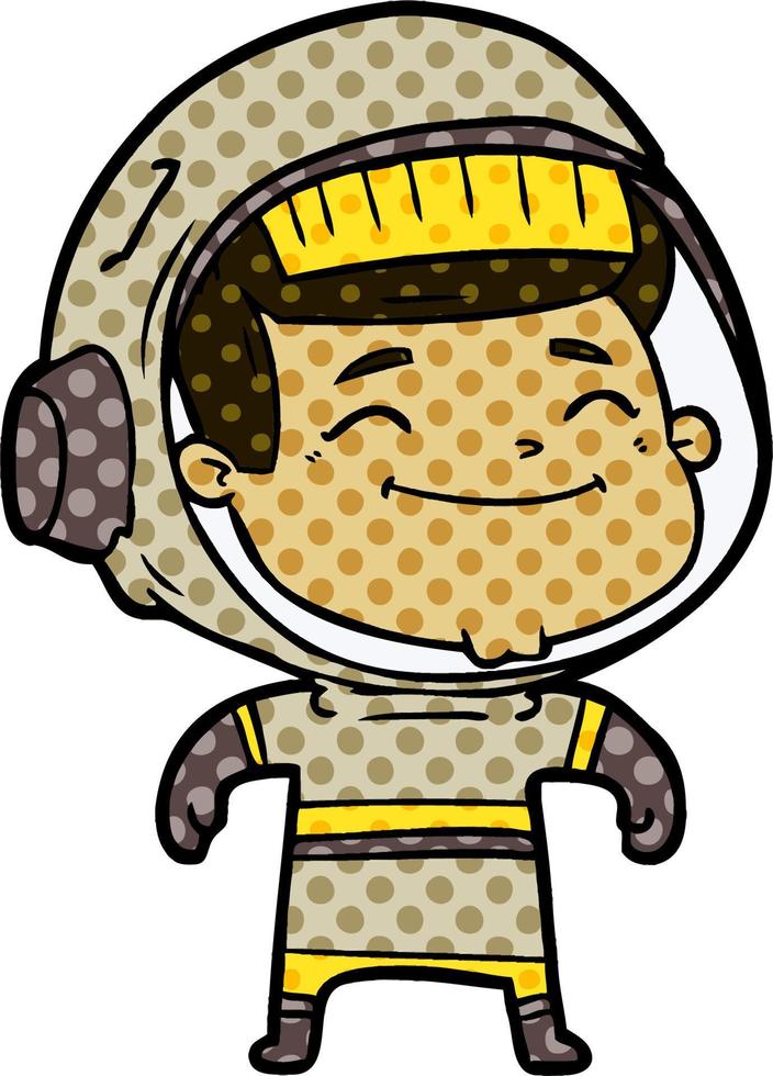 happy cartoon astronaut vector