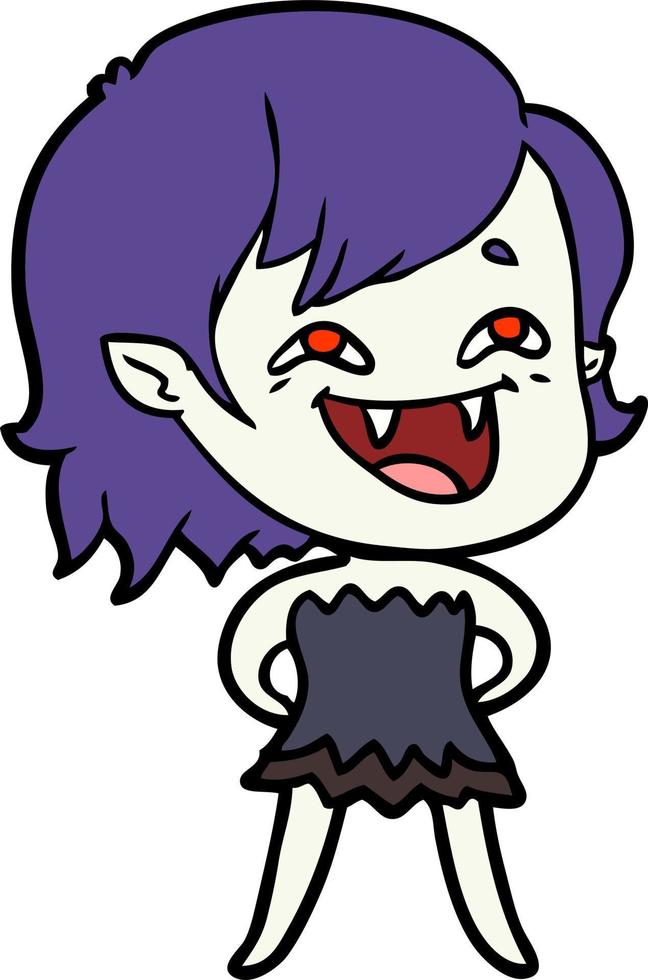 cartoon laughing vampire girl vector