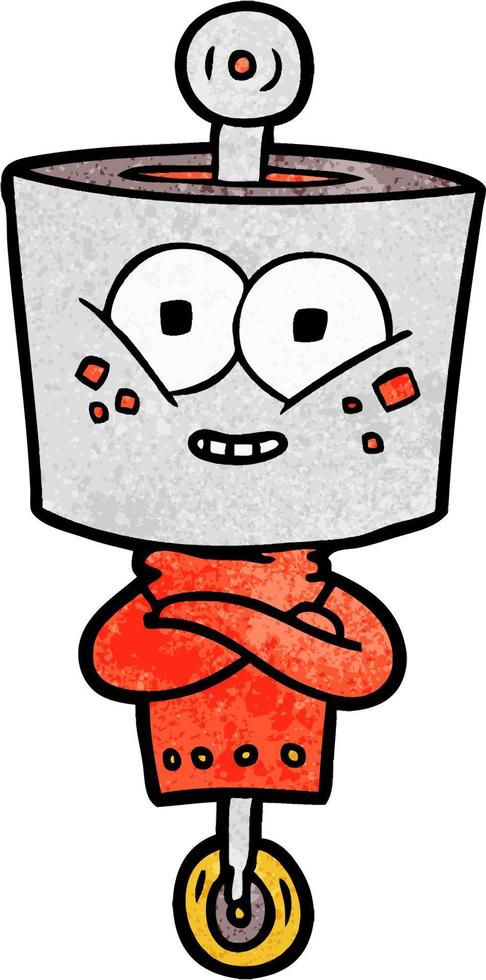 happy cartoon robot vector