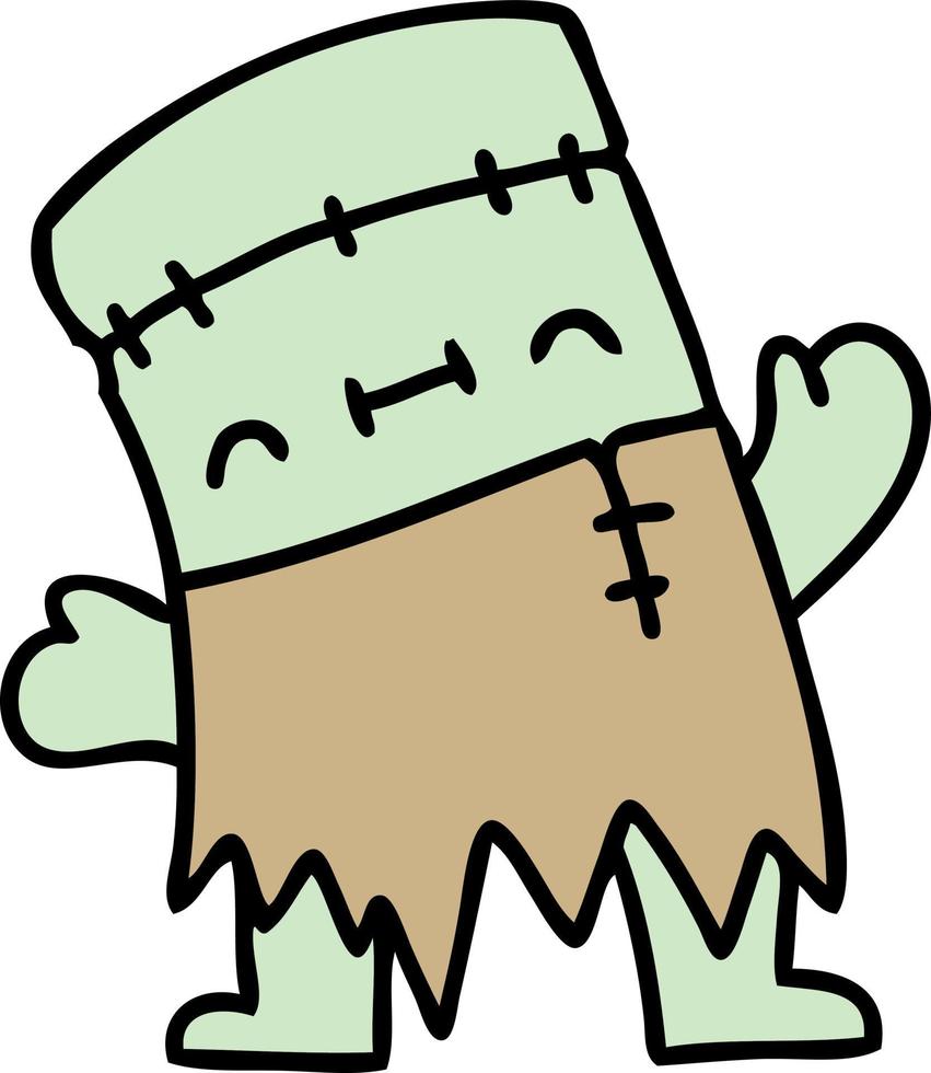 cartoon of a happy halloween undead creature vector