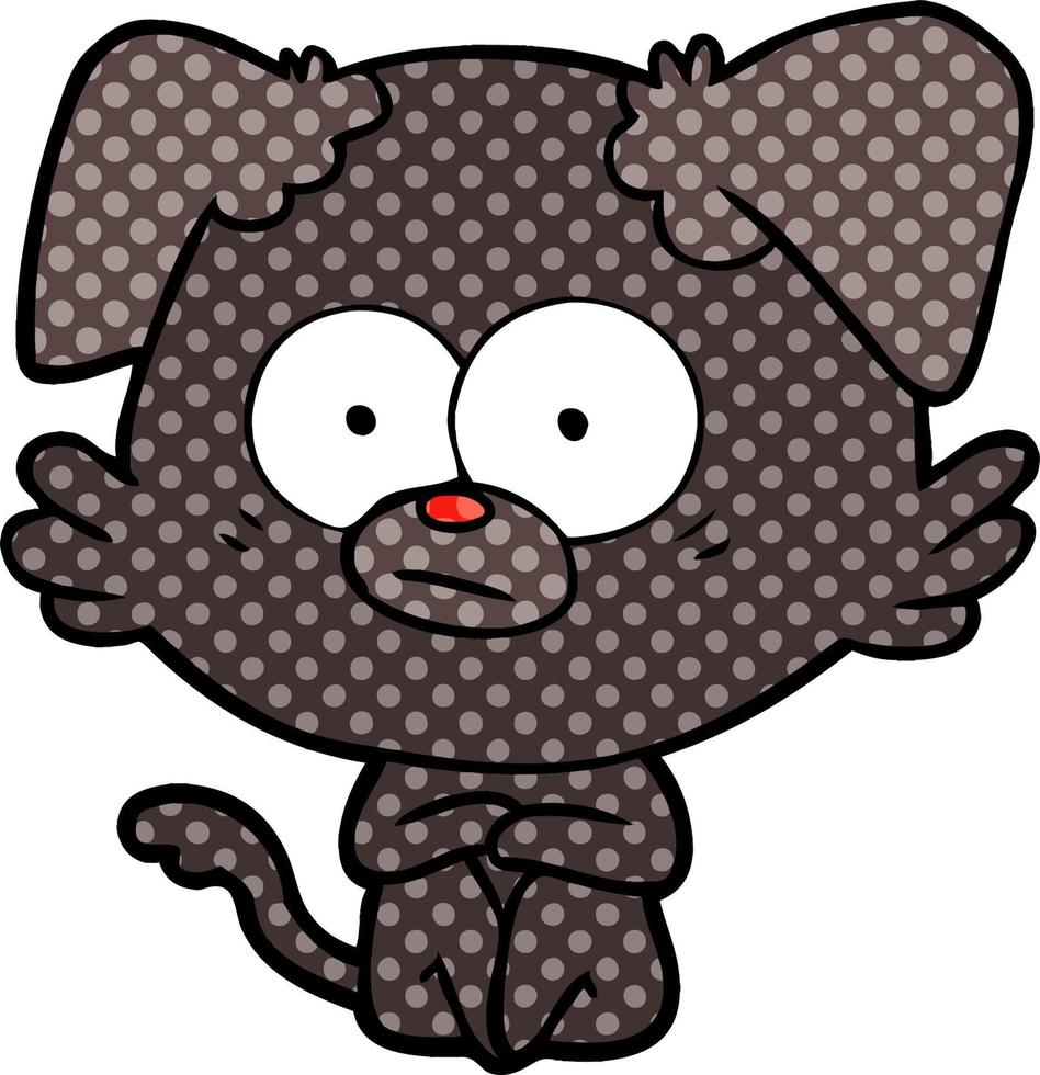 nervous dog cartoon vector