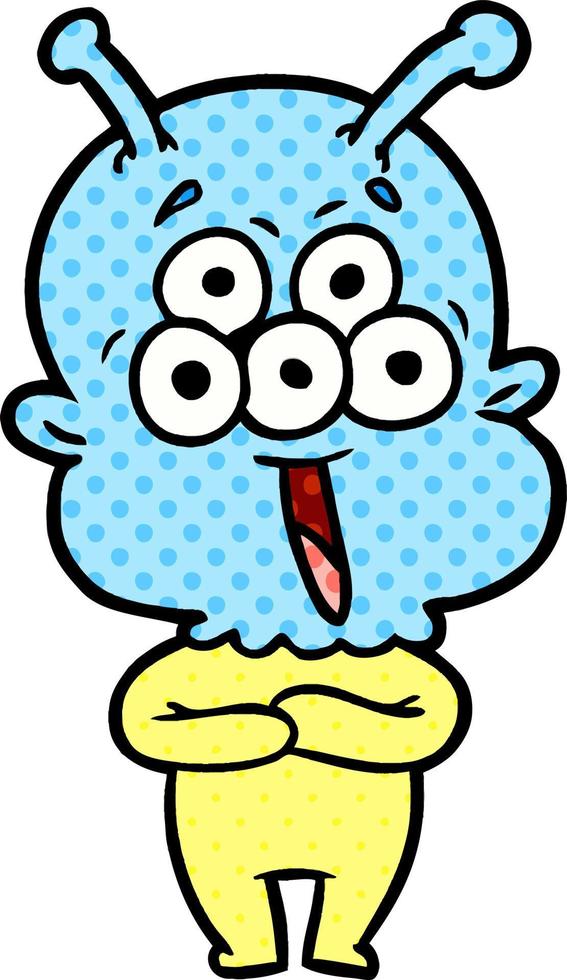 happy cartoon alien vector