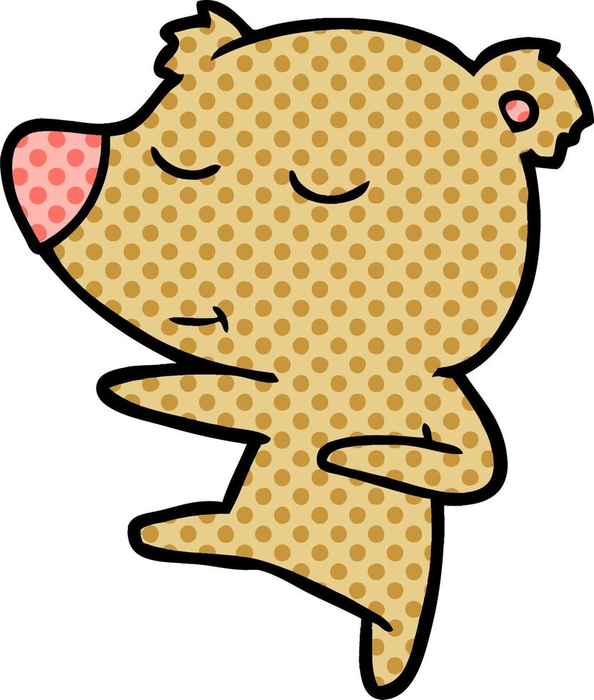 happy cartoon bear dancing vector