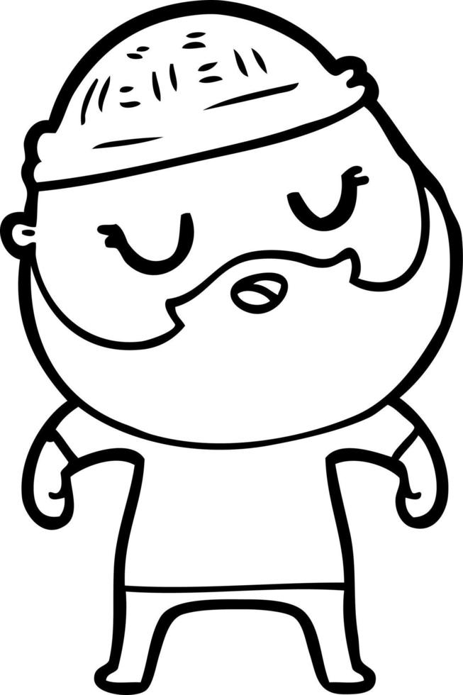 cute cartoon man with beard vector