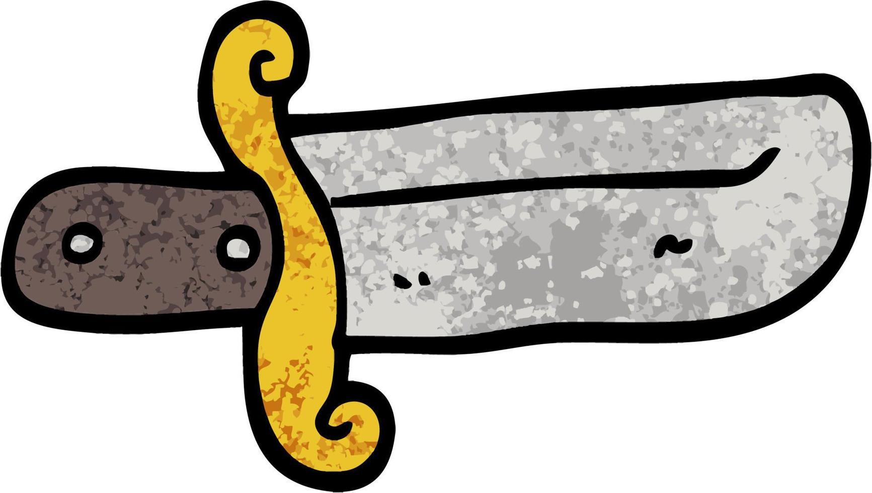 grunge textured illustration cartoon small dagger vector
