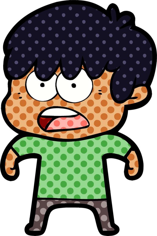 worried cartoon boy vector