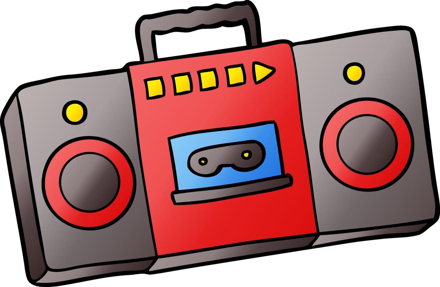 cartoon retro cassette tape player vector