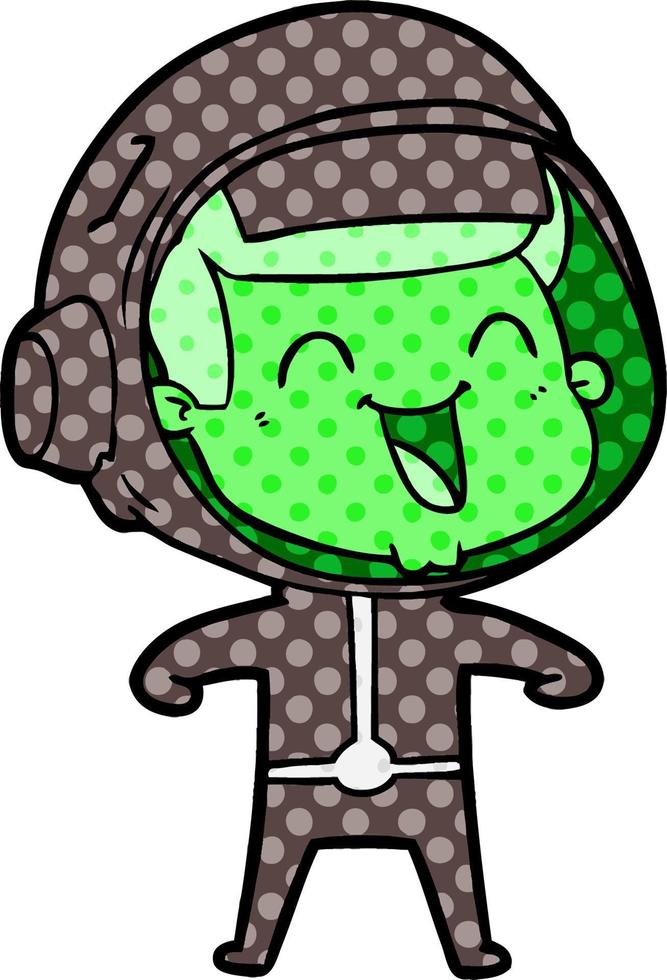 happy cartoon astronaut vector