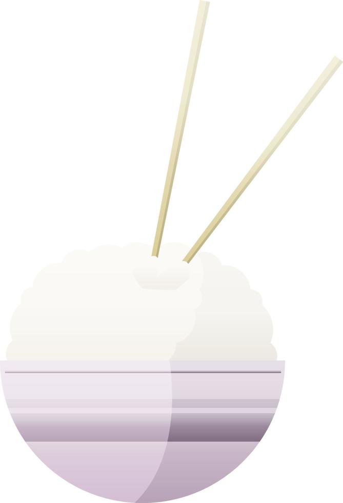 Flat colour illustration of a rice bowl vector