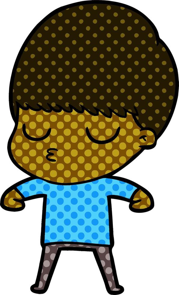 cartoon calm boy vector