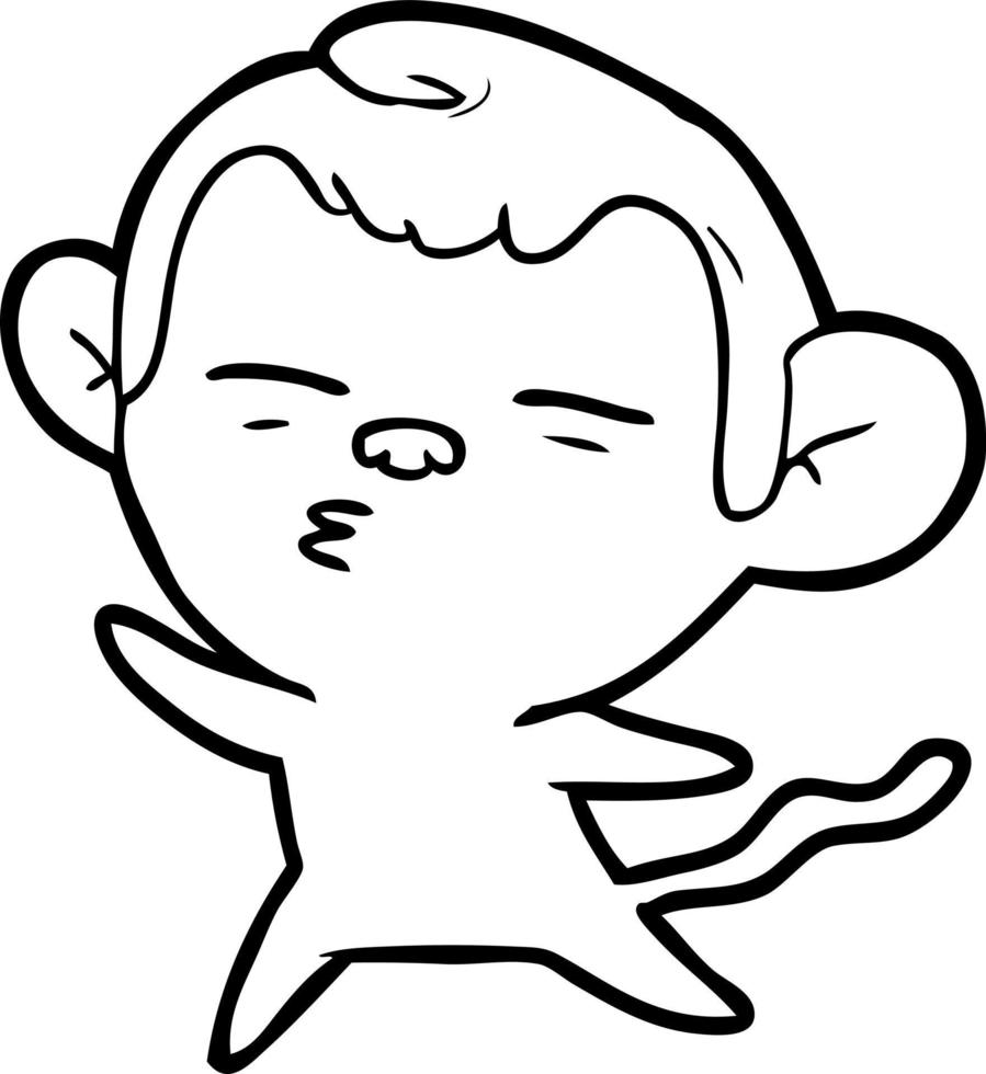 cartoon suspicious monkey vector