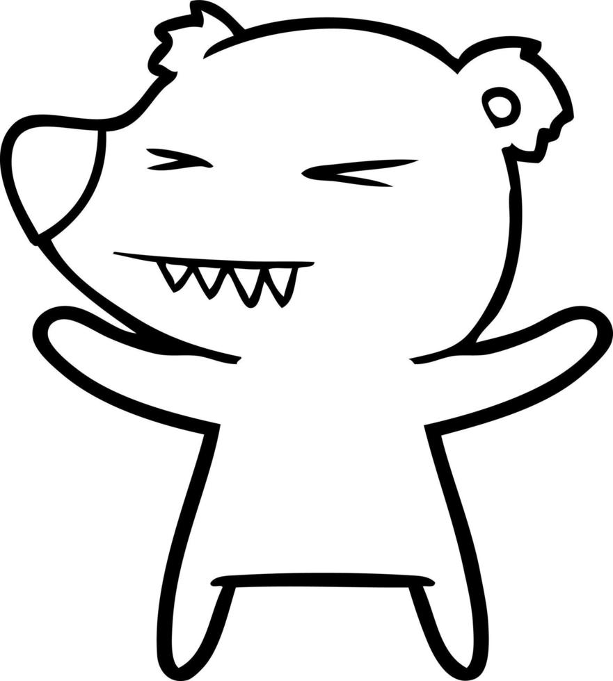 angry polar bear cartoon vector