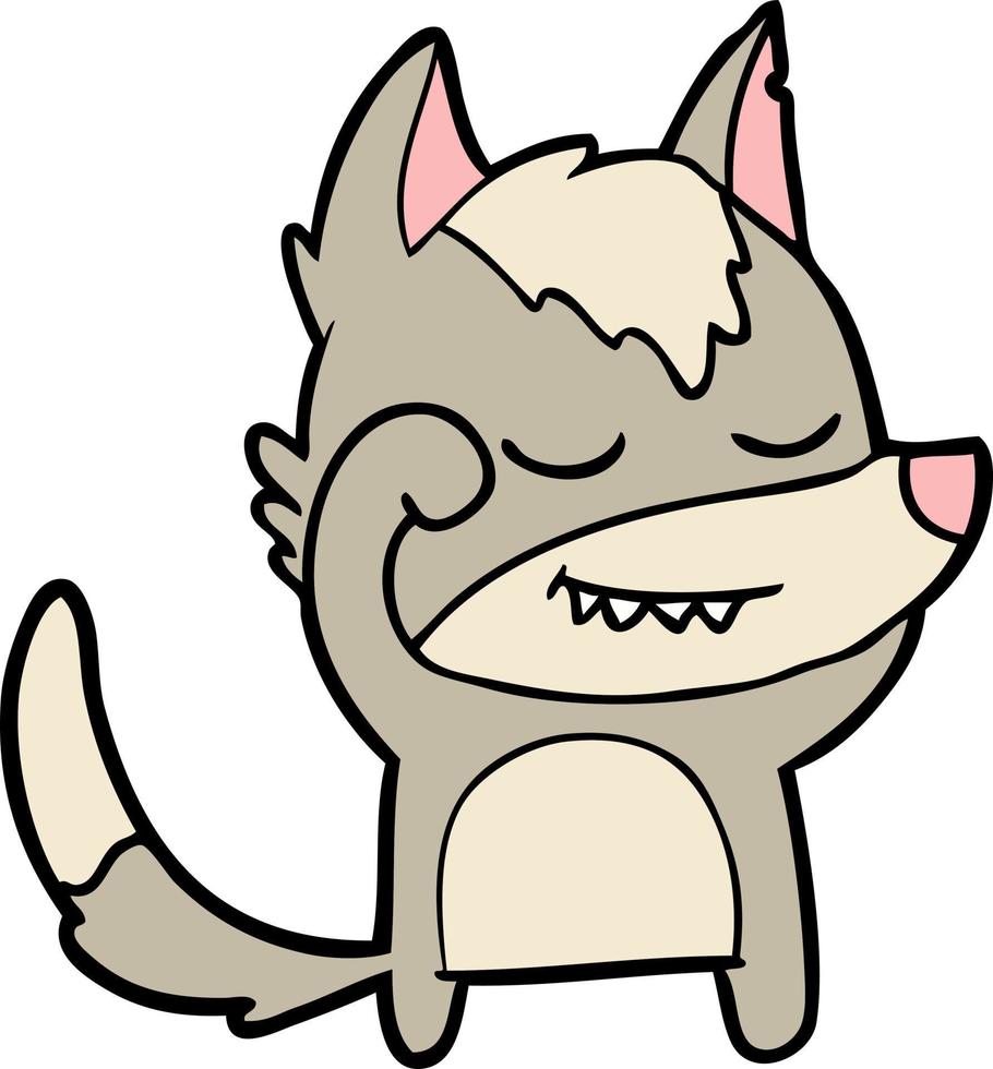 tired cartoon wolf vector