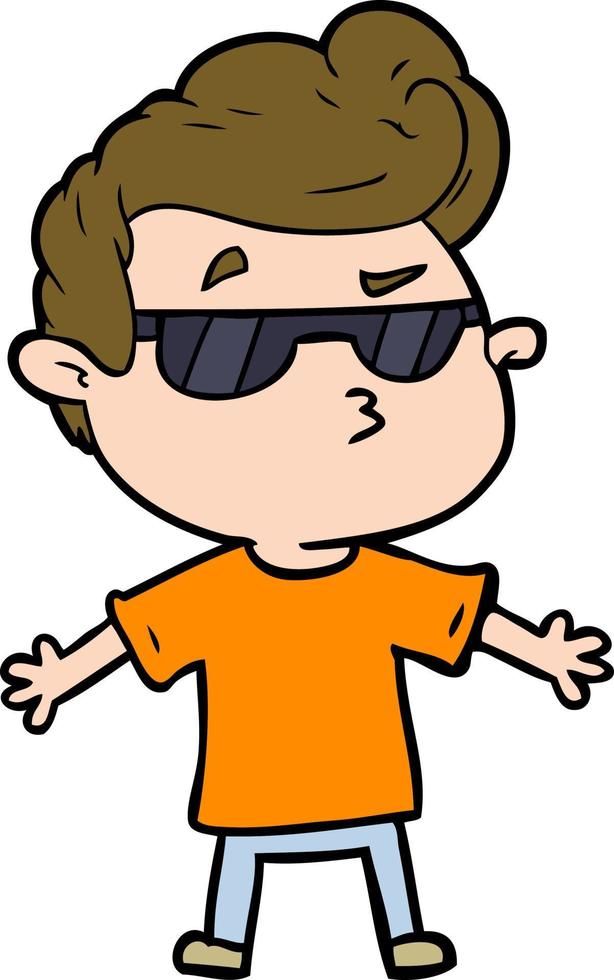 cartoon cool guy vector