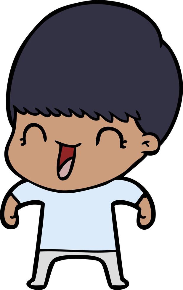 niño feliz de dibujos animados vector