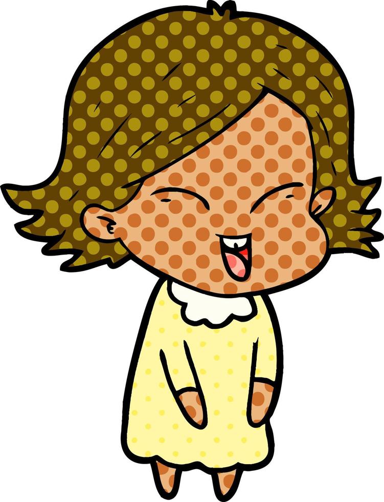 niña feliz de dibujos animados vector