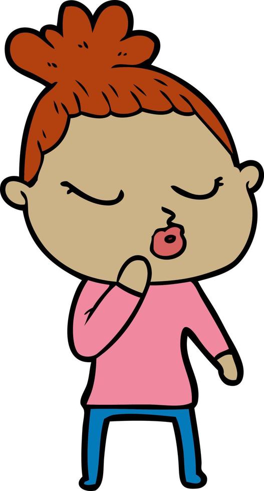 cartoon calm woman vector