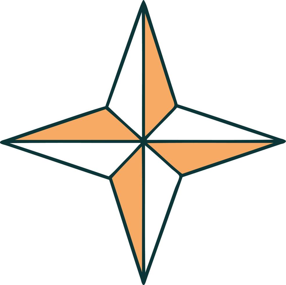 icono de estilo de tatuaje de una estrella vector
